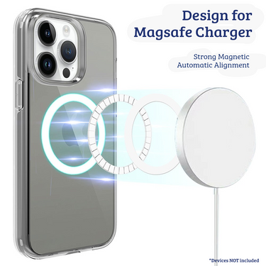 iPhone 15 Compatible Case Cover With Ultimate Shockproof Transparent And Compatible With Magsafe Technology - Clear Black